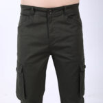 Men's Relaxed Fit Dark Grey Stretch Cotton Cargo Pants – Streetwear Utility Style 4802-7