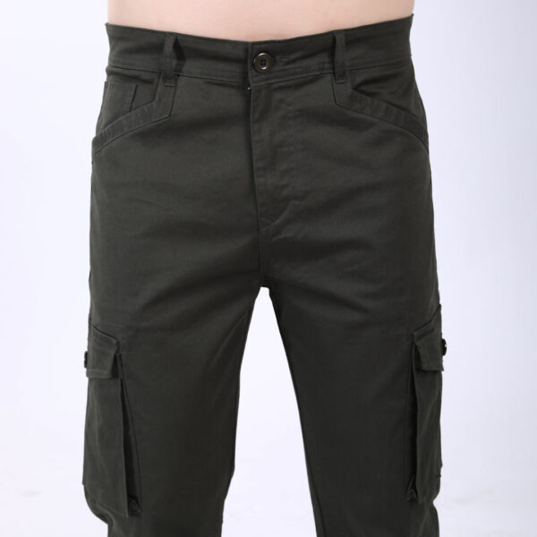 Men's Relaxed Fit Dark Grey Stretch Cotton Cargo Pants – Streetwear Utility Style 4802-7