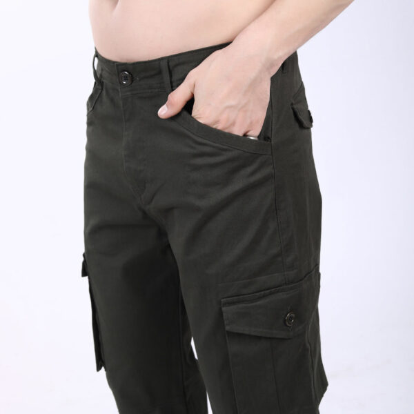 Men's Relaxed Fit Dark Grey Stretch Cotton Cargo Pants – Streetwear Utility Style 4802-7
