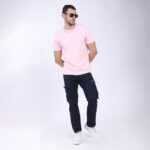 Men's Relaxed Fit Navy Blue Stretch Cotton Cargo Pants – Functional Streetwear Style 4803-1