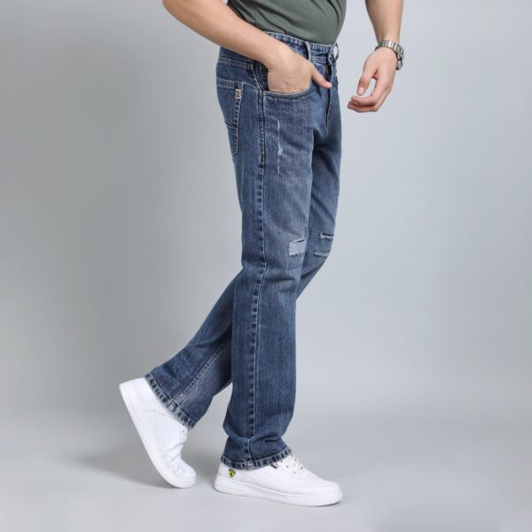 LIGHT GREY BAGGY FIT DISTRESSED JEANS TEDDY 4682-2