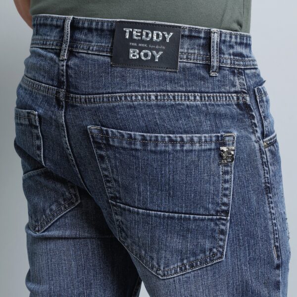 LIGHT GREY BAGGY FIT DISTRESSED JEANS TEDDY 4682-2