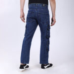 DARK BLUE BAGGY CARGO FIT JEANS 4905-1