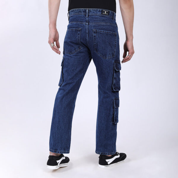 DARK BLUE BAGGY CARGO FIT JEANS 4905-1