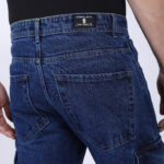 DARK BLUE BAGGY CARGO FIT JEANS 4905-1