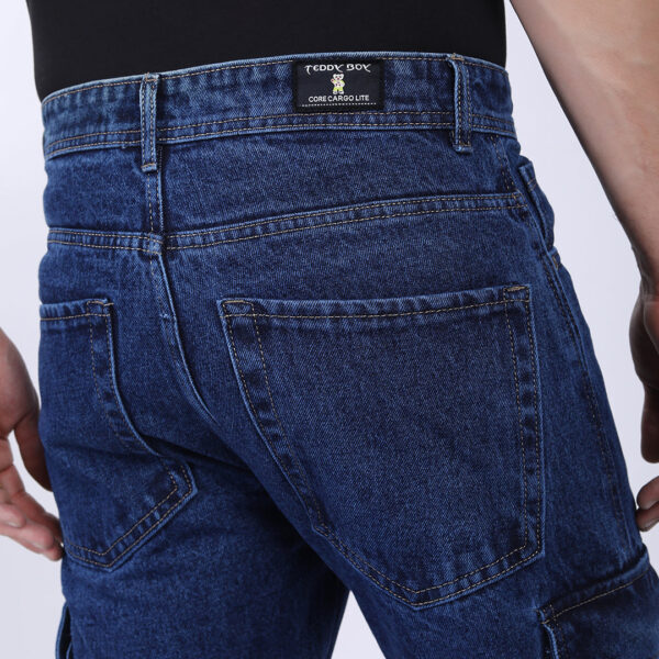 DARK BLUE BAGGY CARGO FIT JEANS 4905-1