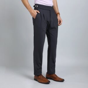 OYSTER BLACK GREY SLIM FIT GURKHA TROUSERS  4797-4