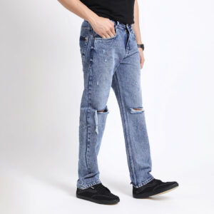 MED BLUE BAGGY FIT JEAN TEDDY 4719-2