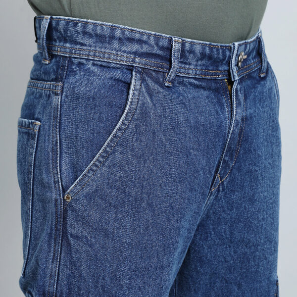 DARK BLUE BAGGY CARGO FIT JEANS 4789-1