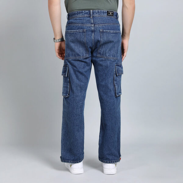 DARK BLUE BAGGY CARGO FIT JEANS 4789-1