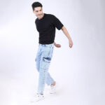 ICE BLUE BAGGY CARGO FIT JEAN 4906-2