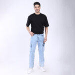 ICE BLUE BAGGY CARGO FIT JEAN 4906-2