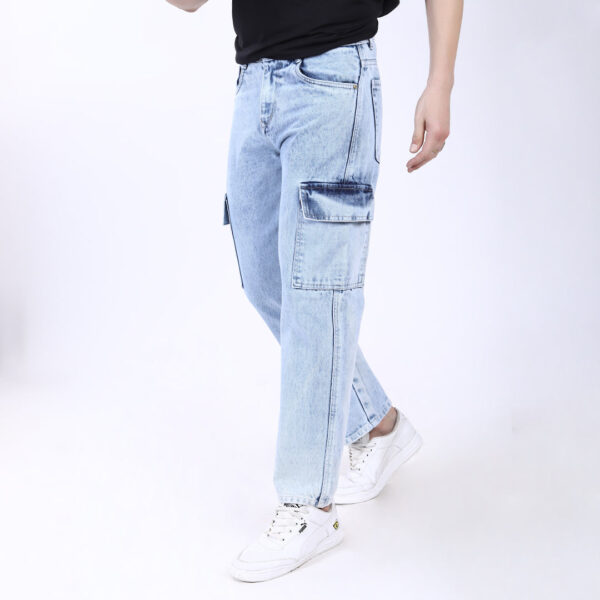 ICE BLUE BAGGY CARGO FIT JEAN 4906-2