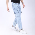ICE BLUE BAGGY CARGO FIT JEAN 4906-2