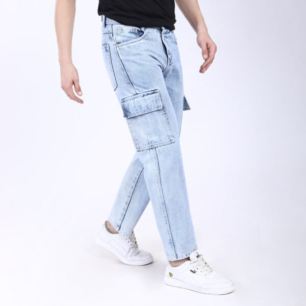 ICE BLUE BAGGY CARGO FIT JEAN 4906-2