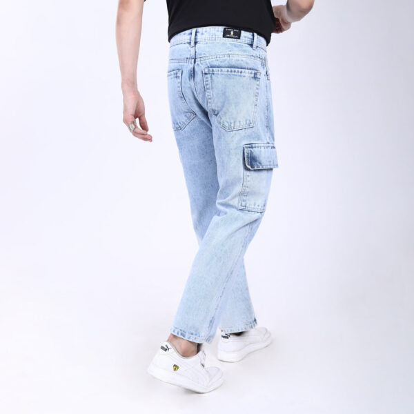 ICE BLUE BAGGY CARGO FIT JEAN 4906-2