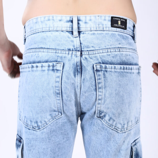 ICE BLUE BAGGY CARGO FIT JEAN 4906-2
