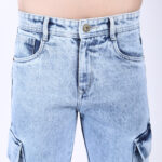 ICE BLUE BAGGY CARGO FIT JEAN 4906-2