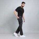 BLACK BAGGY CARGO FIT JEAN 4725-1