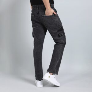BLACK BAGGY CARGO FIT JEAN 4725-1