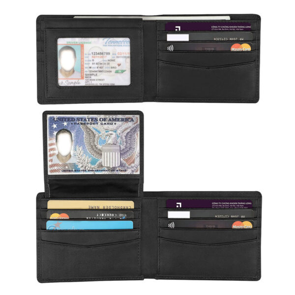 Cross-border multi-card short loose-leaf wallet men's over-migration RFID anti-theft brush leather clip leather men's wallet