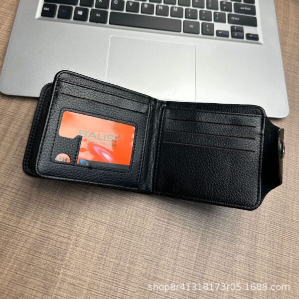 Amazon hot sale men's short wallet buckle multi-card driver's license integrated business youth new wallet trend