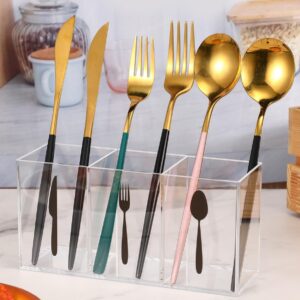 Acrylic clear dining room kitchen cutlery spoon storage box countertop cutlery dispenser multi-function storage box