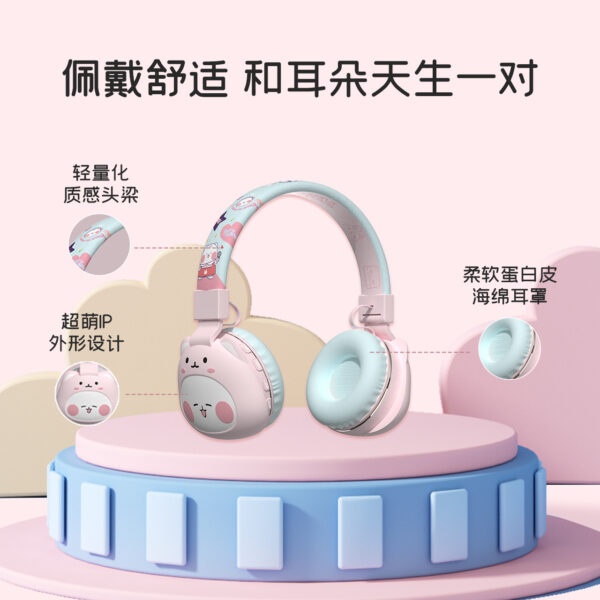Cross-border new cartoon children's headphones, over-ear bluetooth headphones, wireless music headphones, 85dB decibel headphones