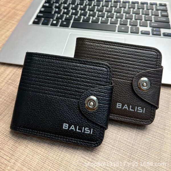 Amazon hot sale men's short wallet buckle multi-card driver's license integrated business youth new wallet trend