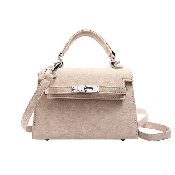 Fashion Platinum Kelly Bag Women's 2024 Spring New PU Handheld Foreign Style Crossbody Bag Premium Small Square Bag